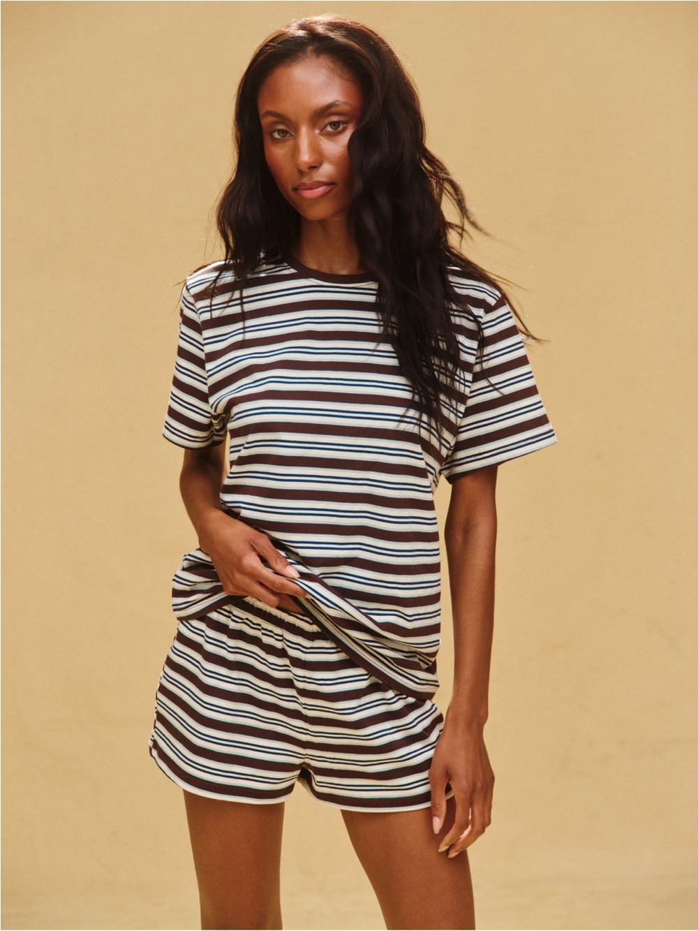 SET ACTIVE CLASSIC COTTON DAILY STRIPE BOYFRIEND TEE